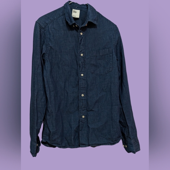 H&M Men's &Denim Midwash Pocket Shirt, Size XS - Picture 1 of 2